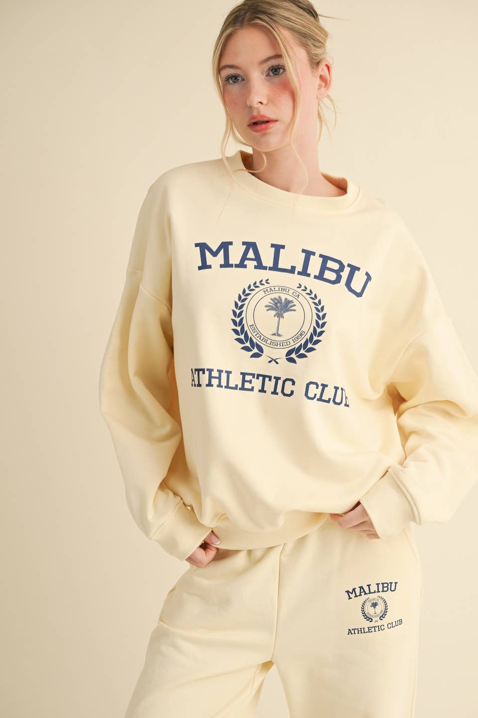 Malibu Athletic Club Crewneck Sweatshirt: Pink