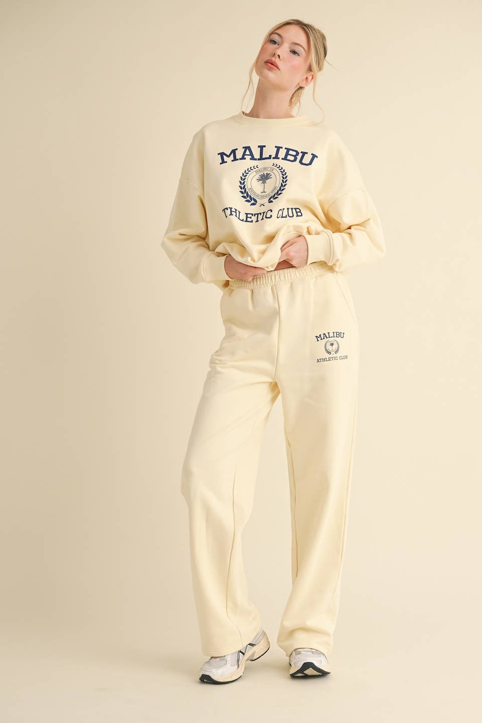 Malibu Athletic Club Crewneck Sweatshirt: Pink