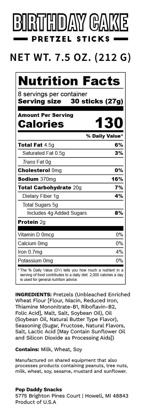 Pretzels Birthday Cake Seasoned 7.5oz