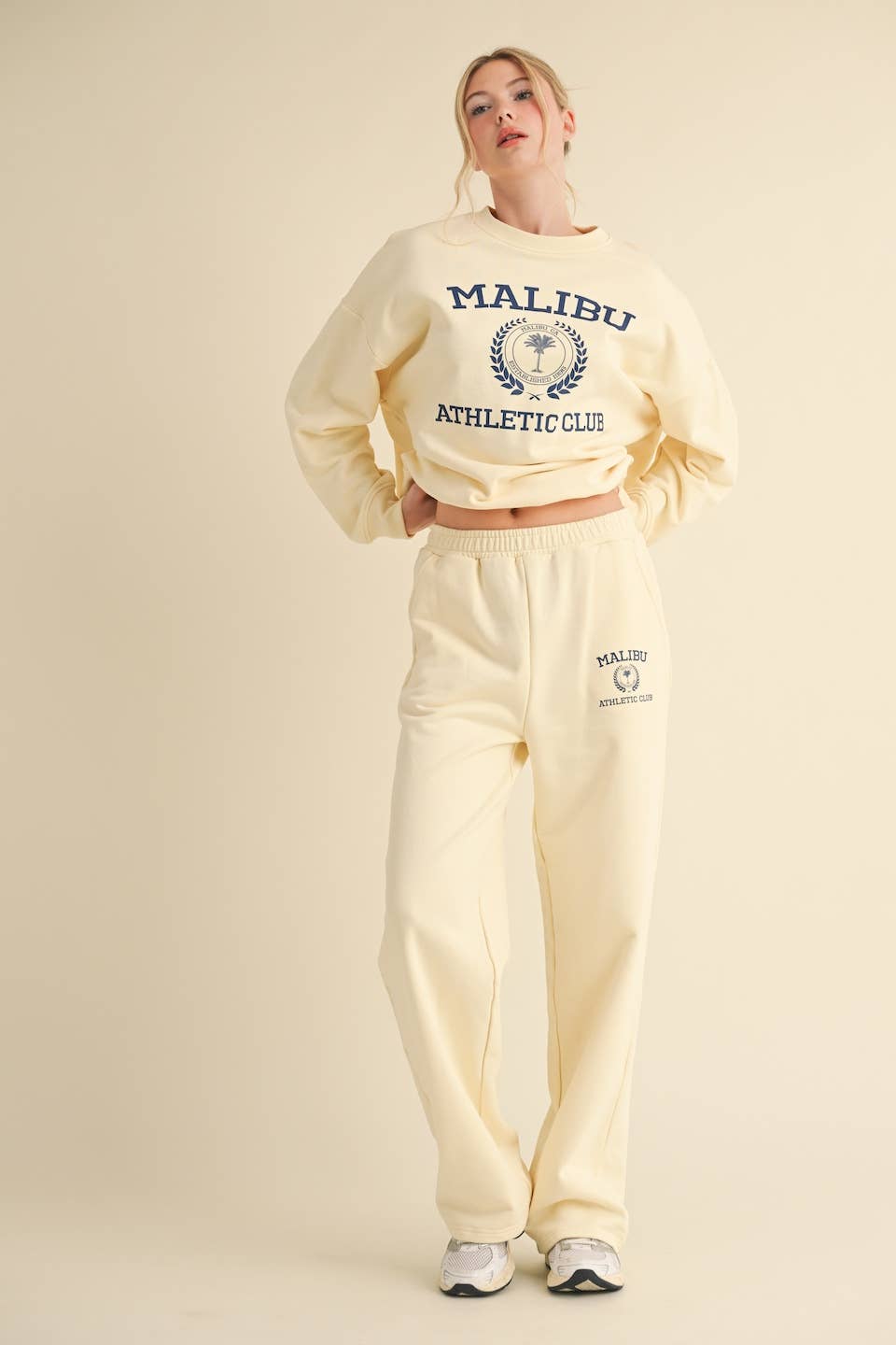 Malibu Athletic Club Crewneck Sweatshirt: Pink