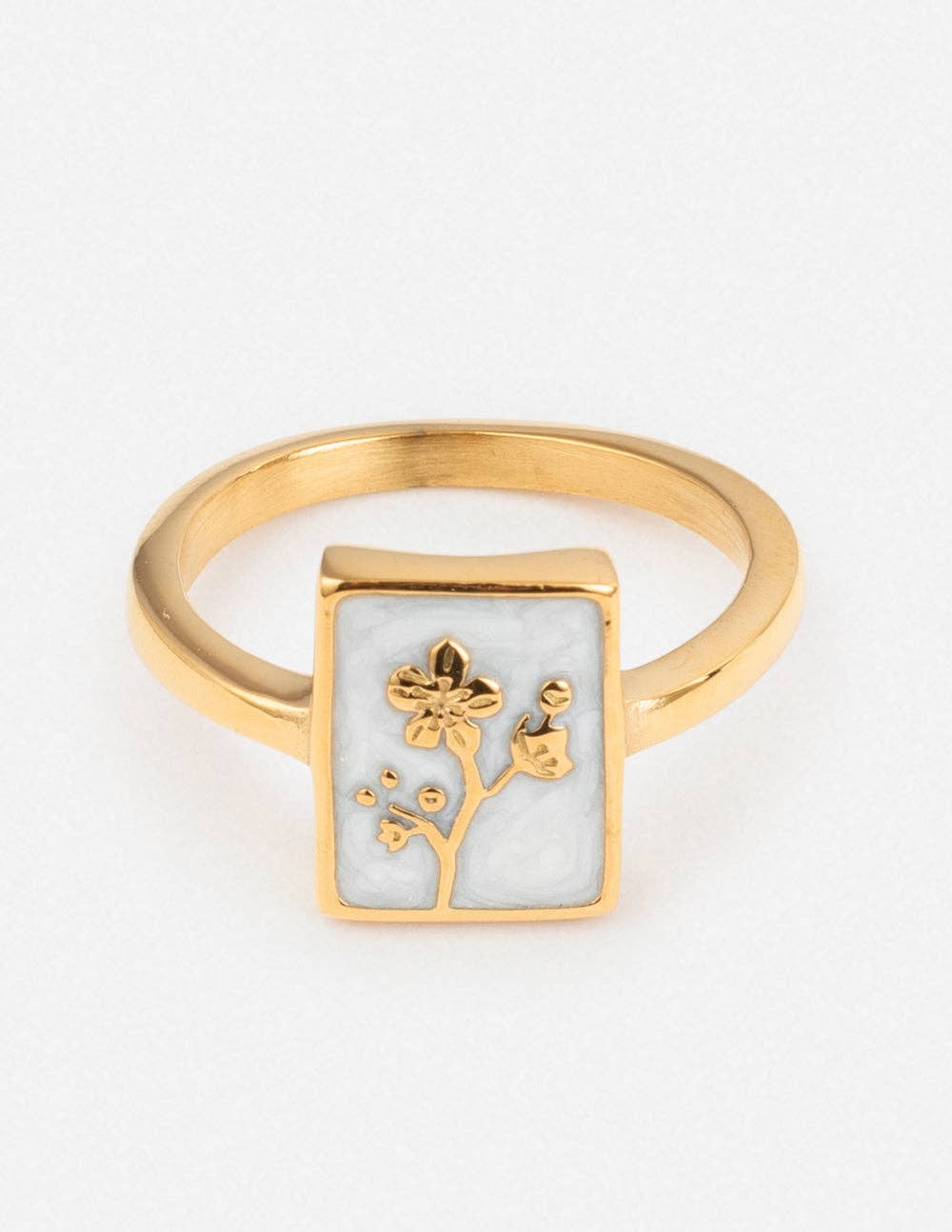 Flower Rectangular Ring: 6