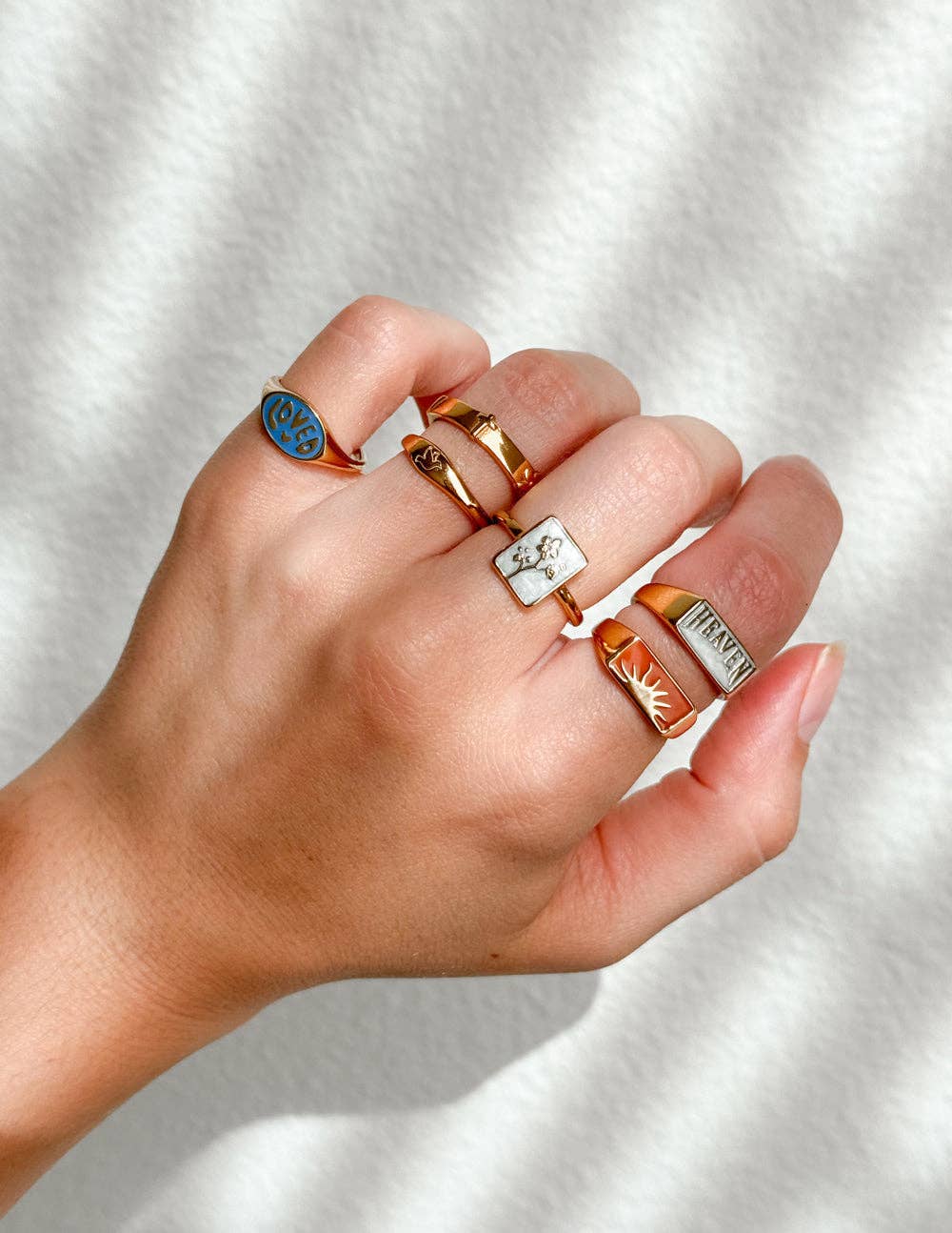 Flower Rectangular Ring: 6