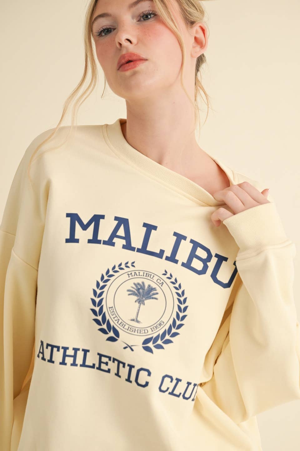 Malibu Athletic Club Crewneck Sweatshirt: Pink
