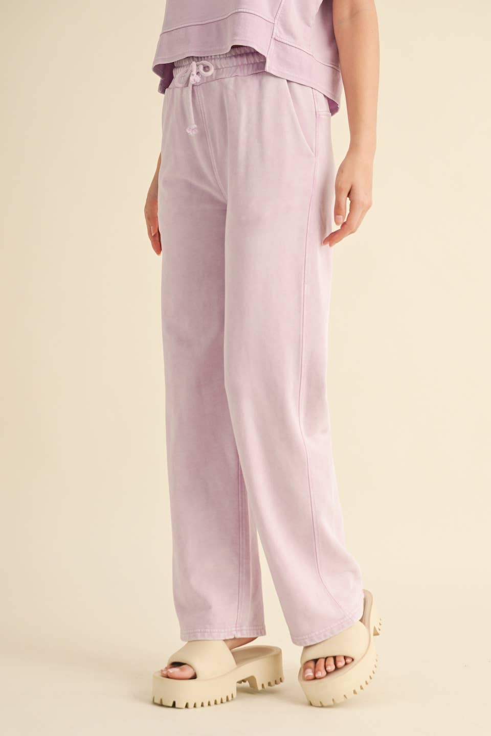 Mineral Wash Pants: Lavender