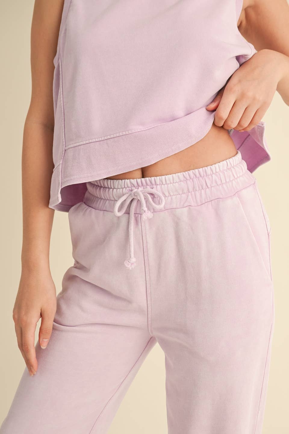 Mineral Wash Pants: Lavender