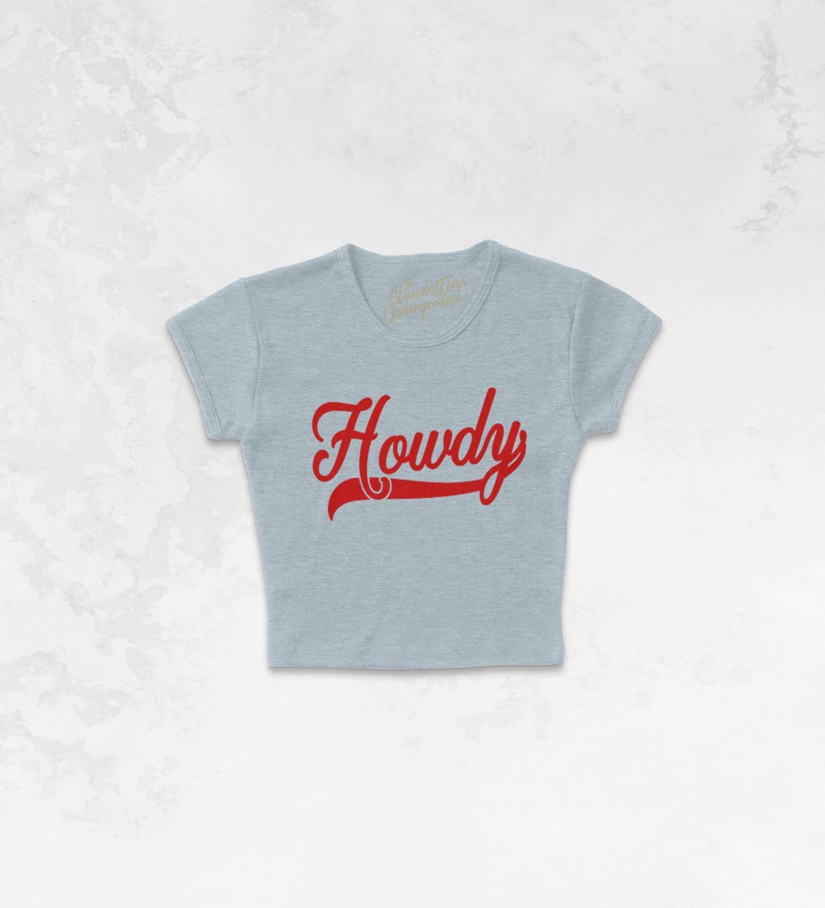 Howdy, Western Cowgirl Micro-Ribbed Baby Tee: Tan
