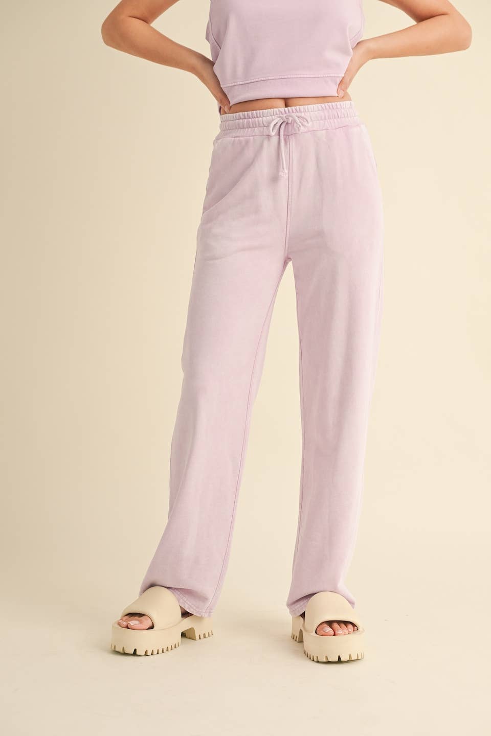 Mineral Wash Pants: Lavender
