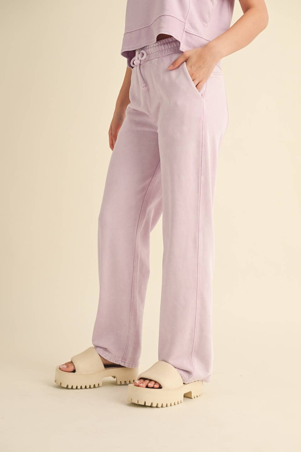Mineral Wash Pants: Lavender