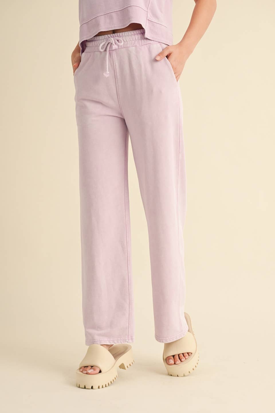 Mineral Wash Pants: Lavender