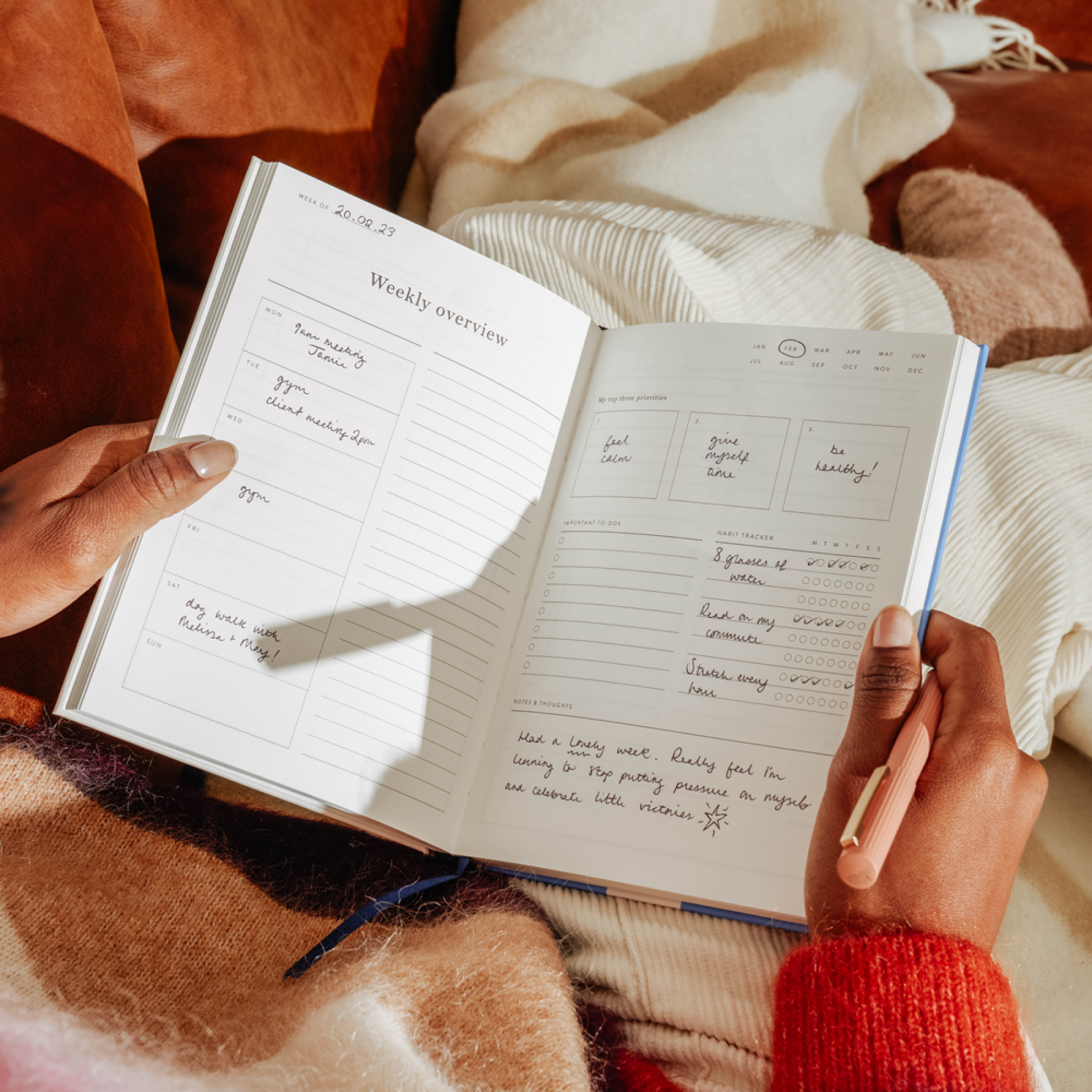 Daily Planner, Undated, A5 Hardcover - Joy