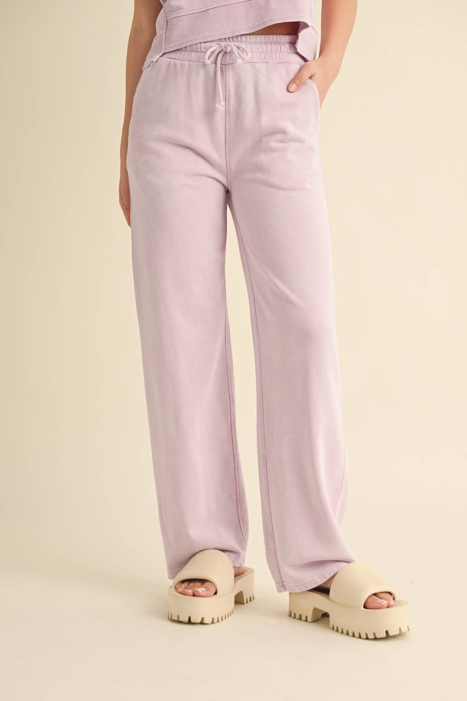 Mineral Wash Pants: Lavender